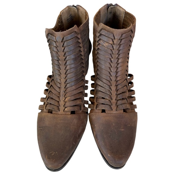NEW Sbicca Vintage Collection Brown Leather Ankle Boots - Picture 2 of 9